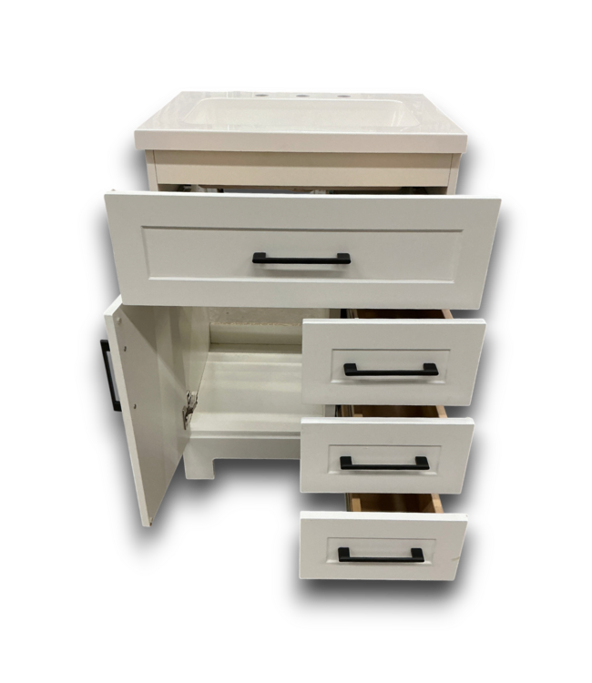 57663 Cauley White Bathroom Vanity With Top