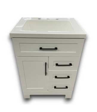 Bud's Warehouse 57663 Cauley White Bathroom Vanity With Top