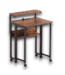 57664 Brown Foldable Rolling Computer Desk With Power Strip