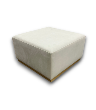Bud's Warehouse 57669 Tilden Large Square Velvet Ottoman Alabaster Natural