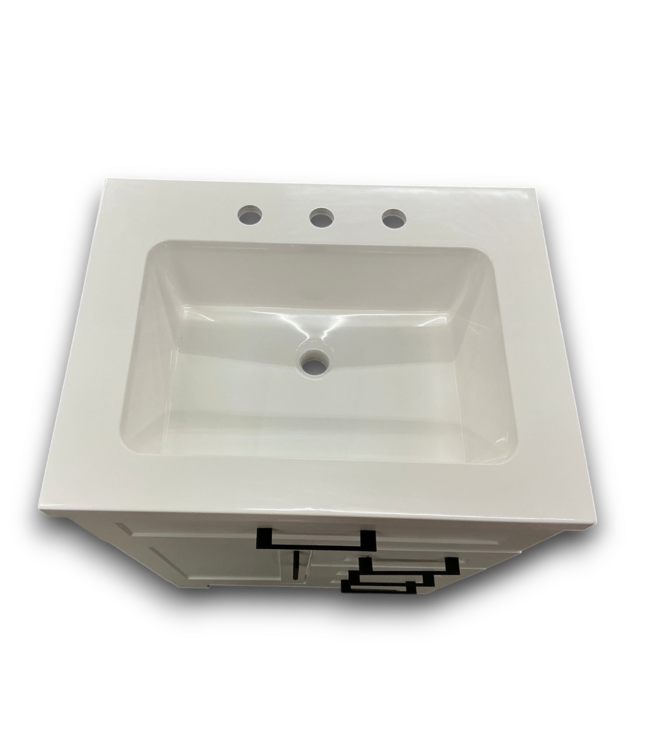 57663 Cauley White Bathroom Vanity With Top