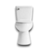 57680 Pro Flush Anti Clog White 2 Pc Toilet