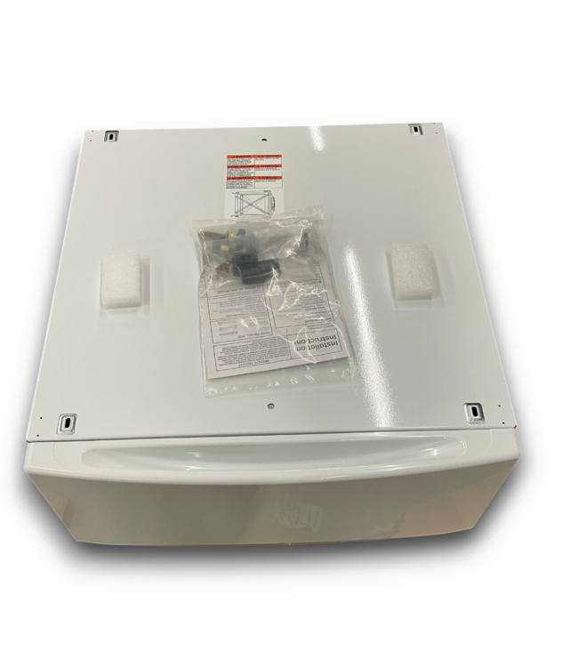 57693 White Laundry Pedestal With Storage Drawer