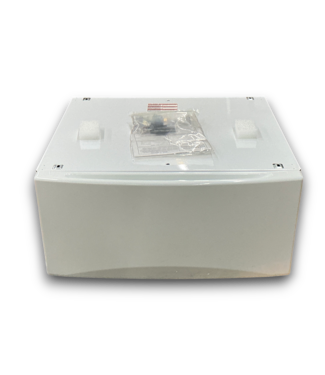 Bud's Warehouse 57693 White Laundry Pedestal With Storage Drawer
