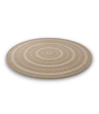 Bud's Warehouse 57698 5' X 5' Loomed White Tan Round Area Rug