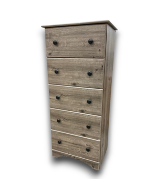 Bud's Warehouse 57708 Weathered Gray Ash 5 Drawer Chest
