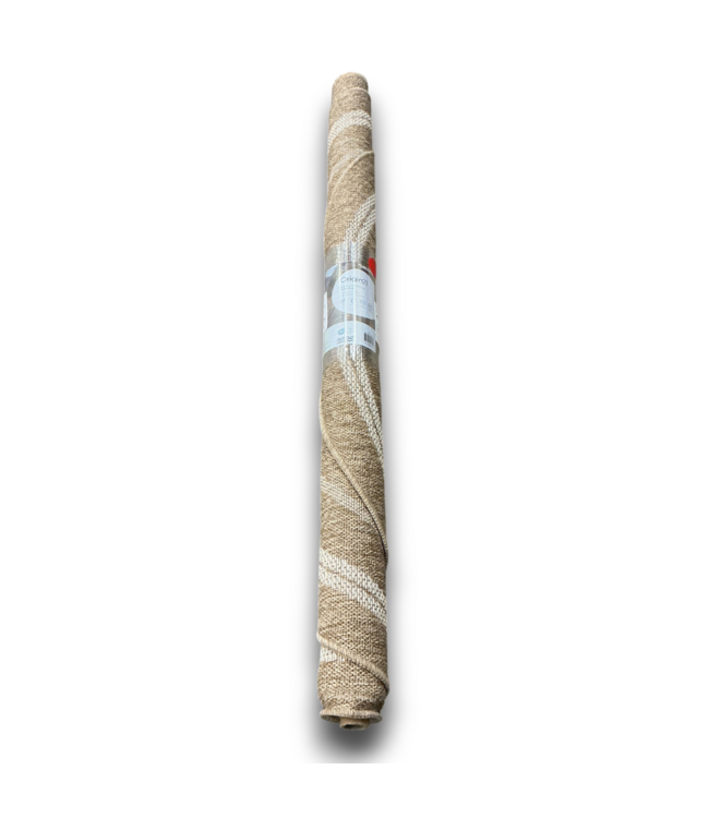 57698 5' X 5' Loomed White Tan Round Area Rug