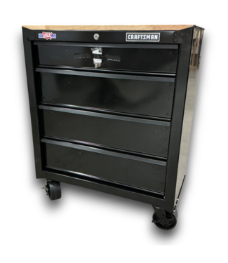 Bud's Warehouse 57715 1000 Series 4-drawer Rolling Black Wood Work Bench
