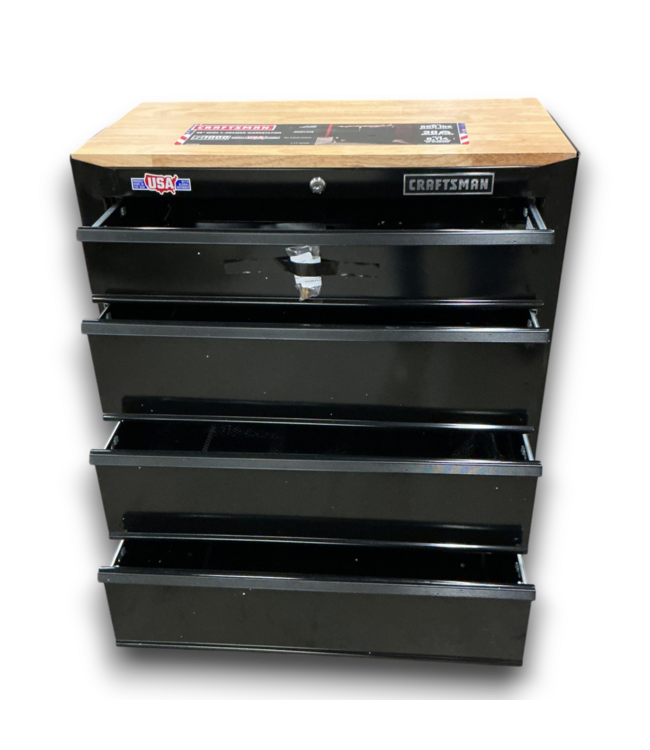 57715 1000 Series 4-drawer Rolling Black Wood Work Bench