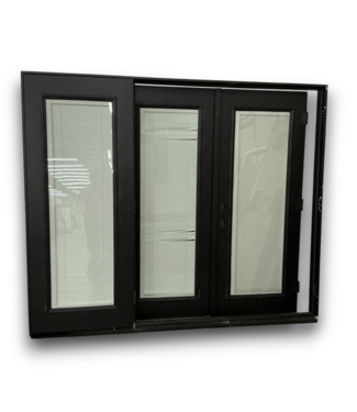 Bud's Warehouse 57721 95 X 79  Black Prehung Ext. Double Door W/ Side Light