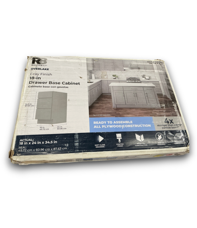 57722 Overlake Gray 3-drawers Drawer Base