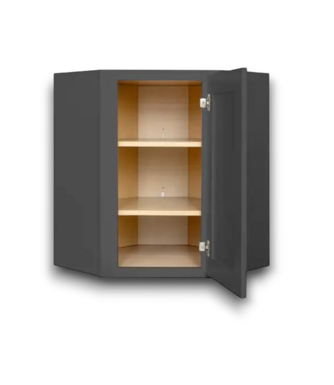 57725 Calder Dark Gray Diagonal Corner Wall Cabinet