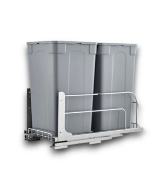 Bud's Warehouse 57728 Pull-out Trash Can Double 27 Qt Under Mount