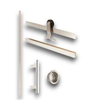 Bud's Warehouse 57732 72” Satin Nickel Soft Close Barn Door Hardware