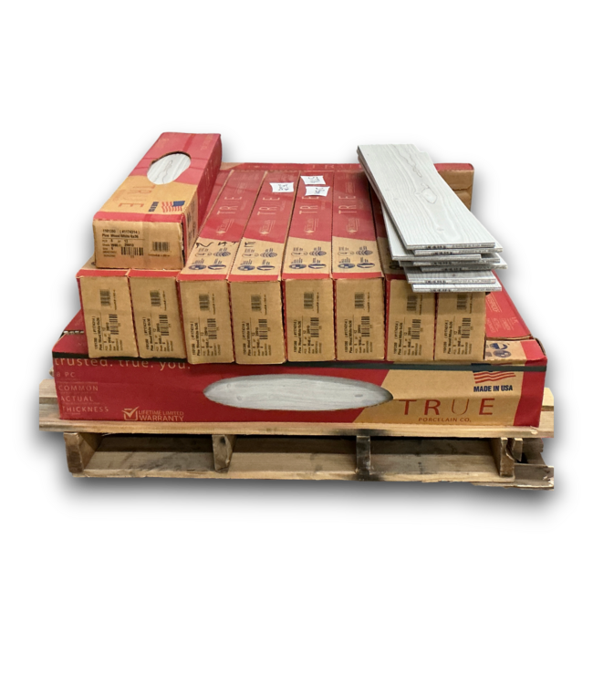 57716 252 Sq. Ft. Pine Wood White Porcelain Tile