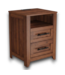 57735 Farmhouse Brown Night Stand 2-drawer With Charging Station