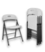 57740 4 Pack White Metal Frame Resin Seat Outdoor Folding Chair