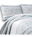 57741 Blue Stripe Reversible King Quilt And Pillow Shams Cotton