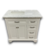 57752 Roveland White Bathroom Vanity With Carrera Natural Marble Top