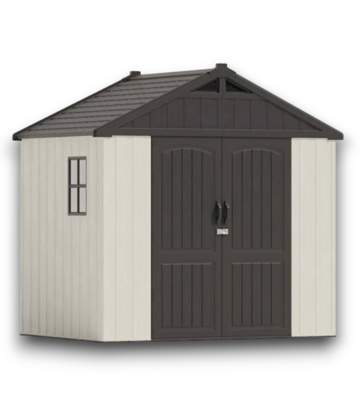 Bud's Warehouse 57787 Kick-it White Gable Roof Plastic Resin Storage Shed