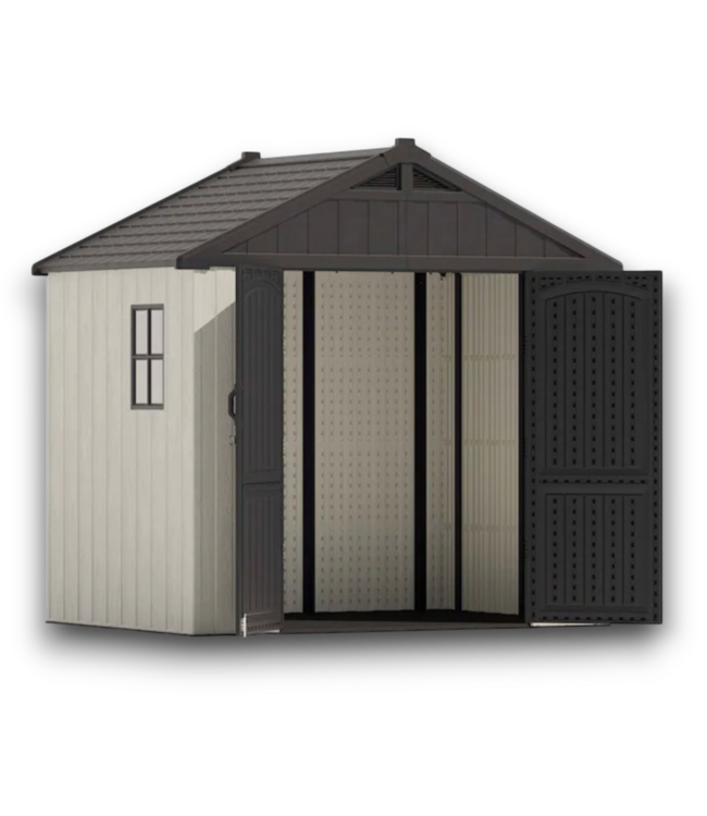 57787 Kick-it White Gable Roof Plastic Resin Storage Shed