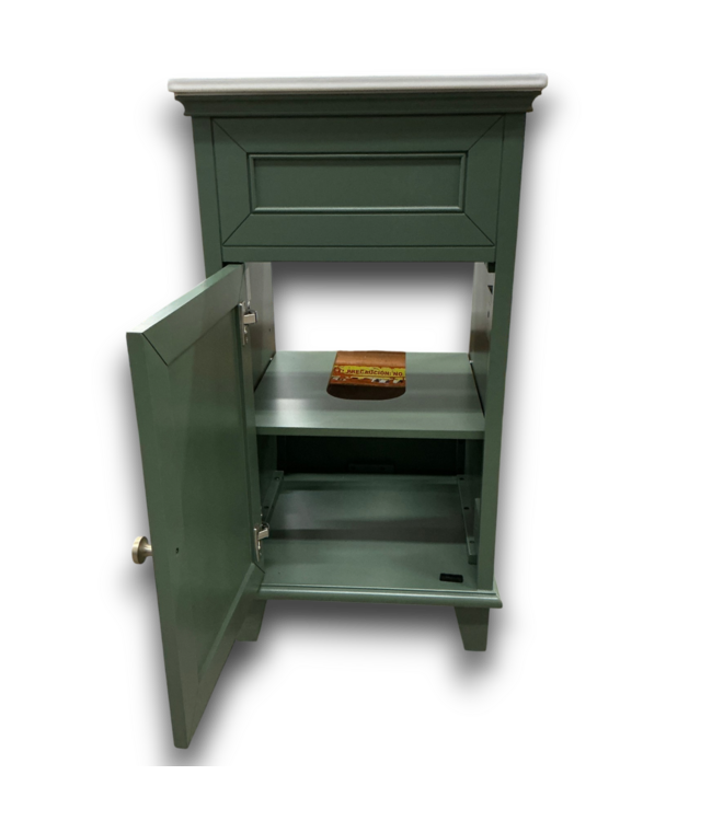 57802 Lambert Basil Green Bathroom Vanity With White Vitreous China Top