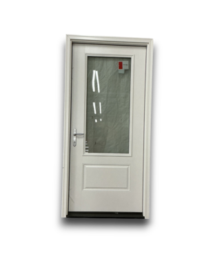 Bud's Warehouse 57805 36 X 80 White Prehung 2/3 Light Exterior Door