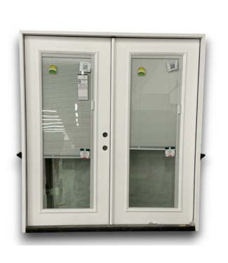 Bud's Warehouse 57806 72 X 80 White Prehung French Doors & Blinds