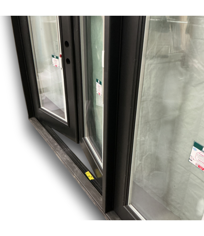 57808 95 X 79 Black Prehung French Doors With Side Light