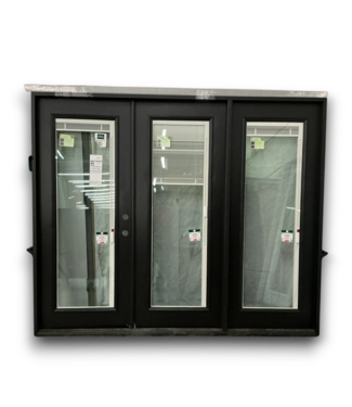 Bud's Warehouse 57808 95 X 79 Black Prehung French Doors With Side Light
