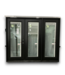 57808 95 X 79 Black Prehung French Doors With Side Light