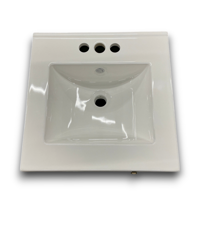 57802 Lambert Basil Green Bathroom Vanity With White Vitreous China Top