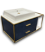 57820 Horizon Blue Vanity Polished Steel Frame With 2 Drawers