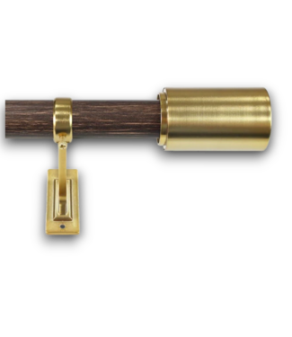 Bud's Warehouse 57846 36''-to-72'' Wood And Gold Iron Side Single Curtain Rod