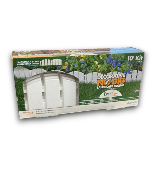 57851 10’ X 4.5” White Decorative No Dig Edging Bundle