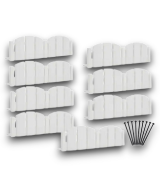 Bud's Warehouse 57851 10’ X 4.5” White Decorative No Dig Edging Bundle