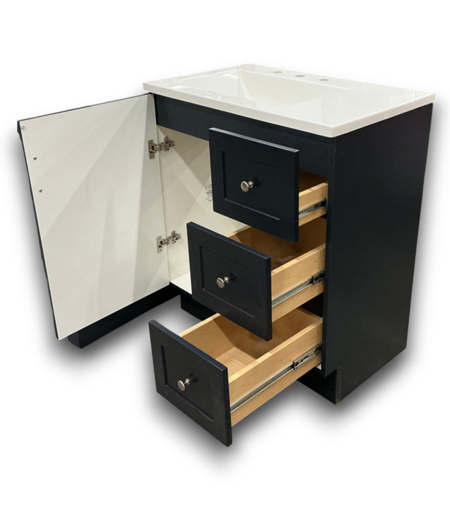 57860 Midnight Blue Single Sink With White Top