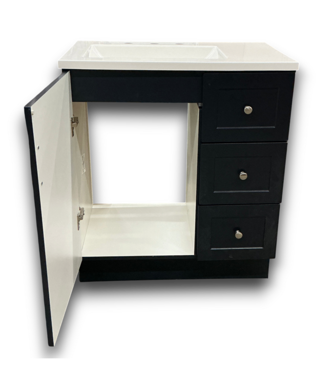 57860 Midnight Blue Single Sink With White Top