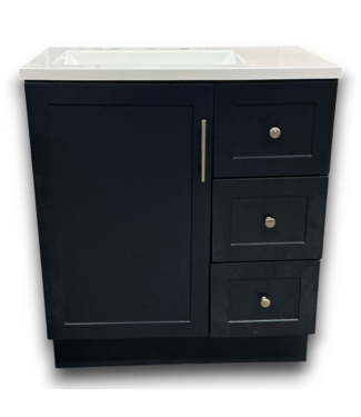 Bud's Warehouse 57860 Midnight Blue Single Sink With White Top