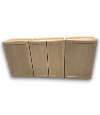 Bud's Warehouse 57858 3 Pc Elm Light Stain Upper Wall Cabinet Set