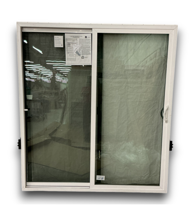 57854 71 X 80 White & Black Vinyl Sliding Patio Door