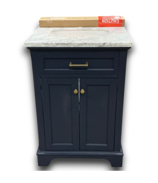Bud's Warehouse 57834 Royal Navy Single Sink With Carrara Naturel Marble Top