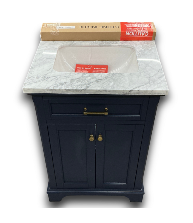 57834 Royal Navy Single Sink With Carrara Naturel Marble Top