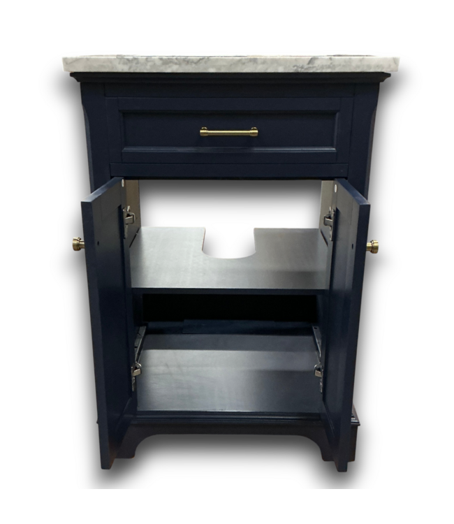 57834 Royal Navy Single Sink With Carrara Naturel Marble Top