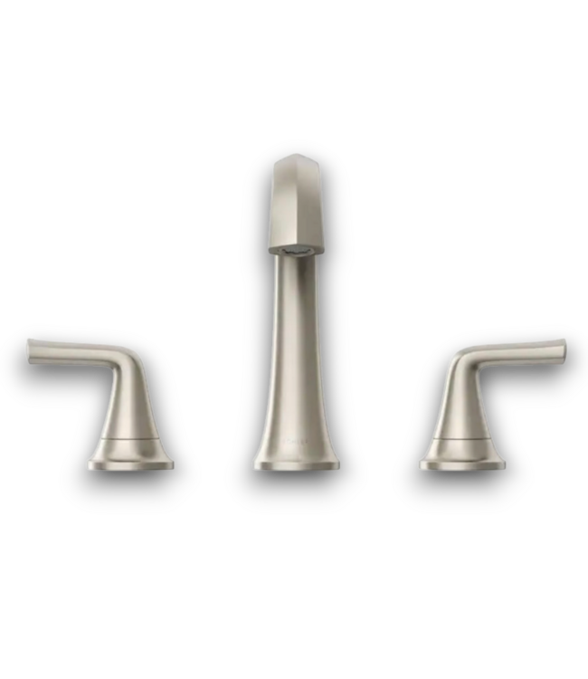 57876 Brushed Nickel Widespread 2-Handle Bath Sink Faucet With Drian