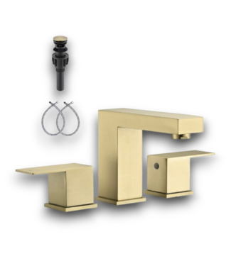 Bud's Warehouse 57879 2 Handle Gold Brushed Bathroom Faucet
