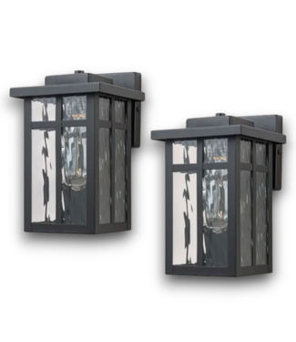 Bud's Warehouse 57880 2 Pack Matte Black Hardwired Outdoor Light