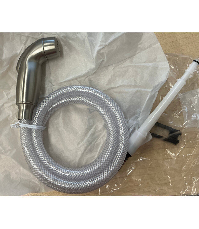 57873 Spot Resist Stainless Single Handle Deck Mount With Sprayer