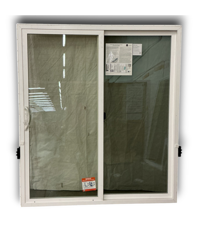 57887 71x80 White Vinyl Patio Door With Screen