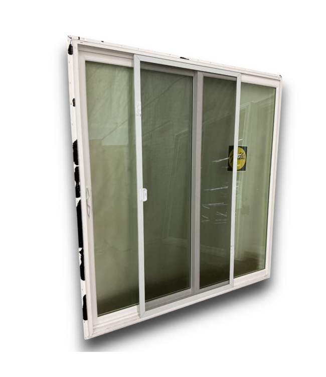 57888 72 X 76 White Vinyl Obscure Glass Patio Door